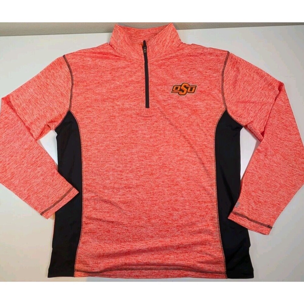 Oklahoma State NCAA Russell 1/4 Zip Pullover Long Sleeve Shirt Orange Size Larg